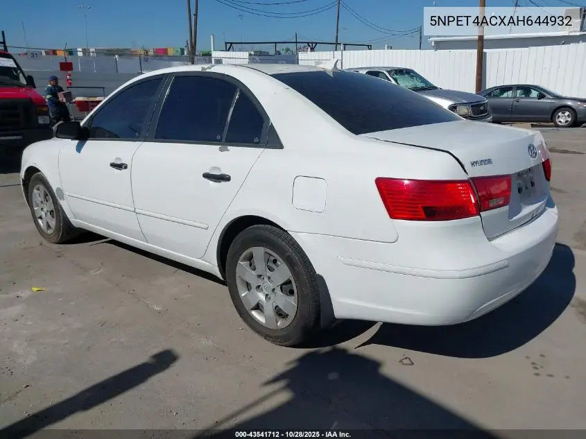 5NPET4ACXAH644932 2010 Hyundai Sonata Gls