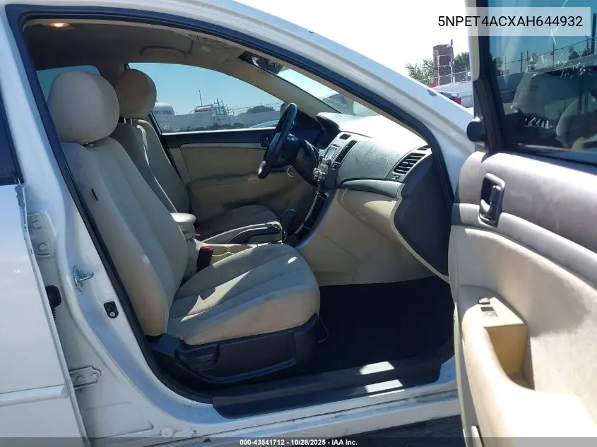 5NPET4ACXAH644932 2010 Hyundai Sonata Gls