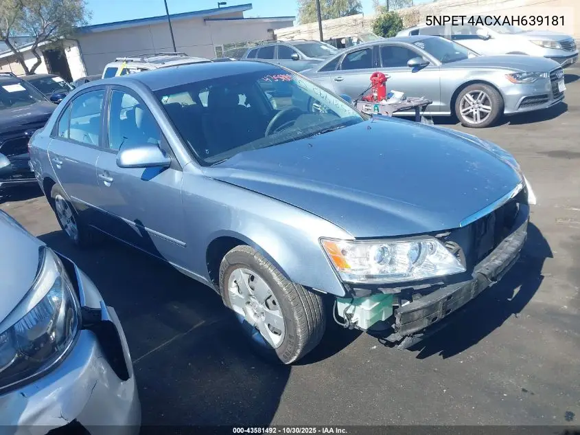 5NPET4ACXAH639181 2010 Hyundai Sonata Gls