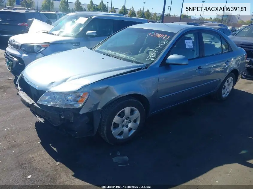 5NPET4ACXAH639181 2010 Hyundai Sonata Gls