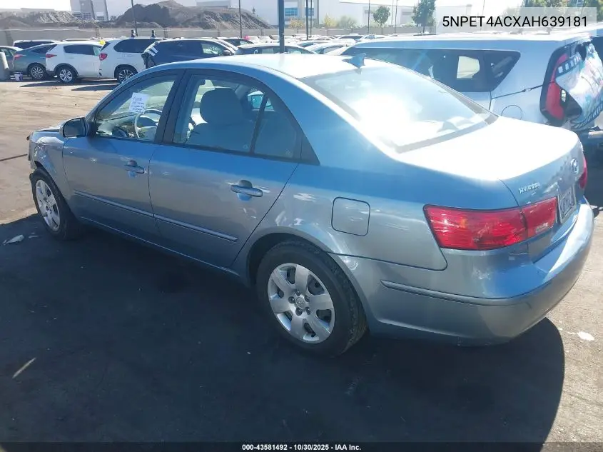 5NPET4ACXAH639181 2010 Hyundai Sonata Gls