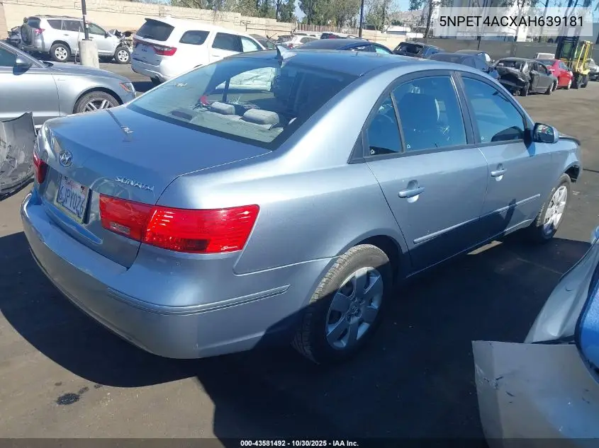 5NPET4ACXAH639181 2010 Hyundai Sonata Gls