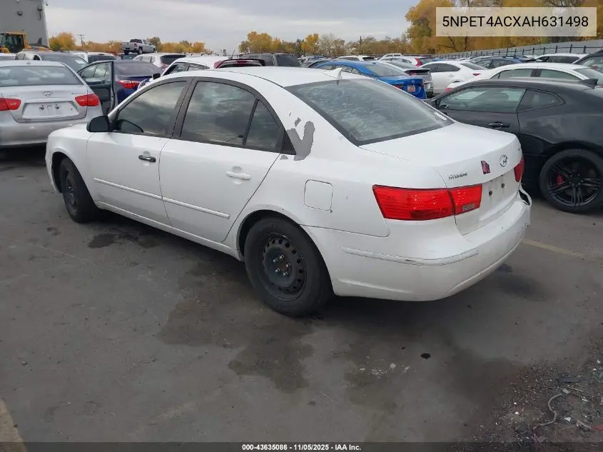 5NPET4ACXAH631498 2010 Hyundai Sonata Gls