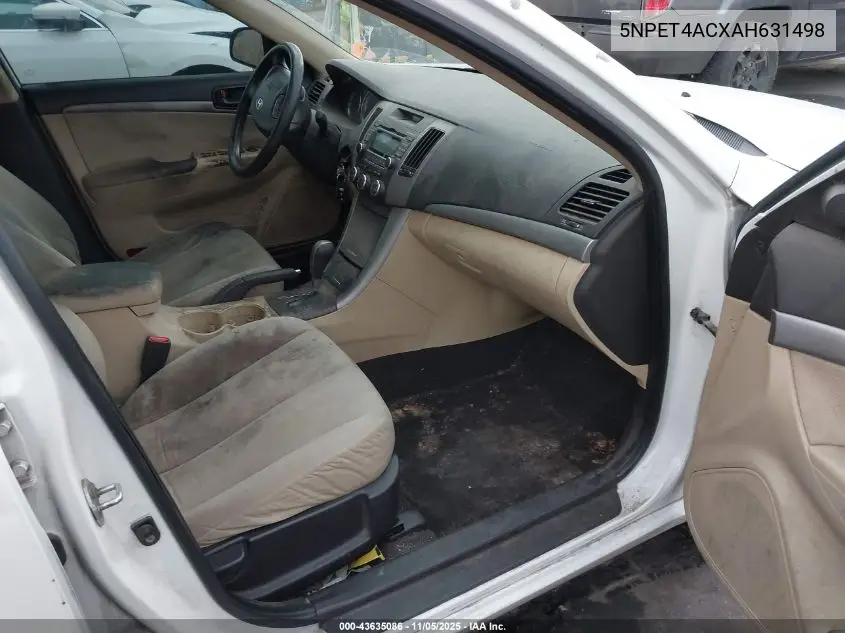 5NPET4ACXAH631498 2010 Hyundai Sonata Gls
