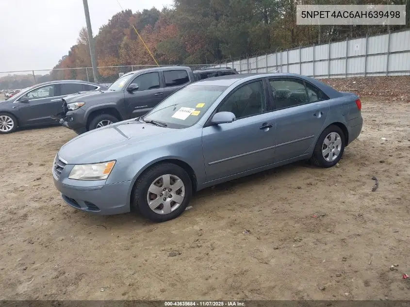 5NPET4AC6AH639498 2010 Hyundai Sonata Gls