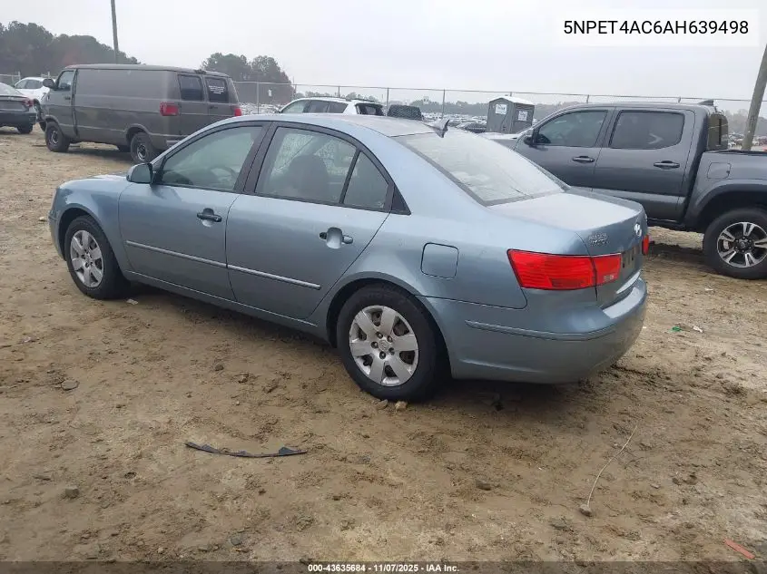 5NPET4AC6AH639498 2010 Hyundai Sonata Gls