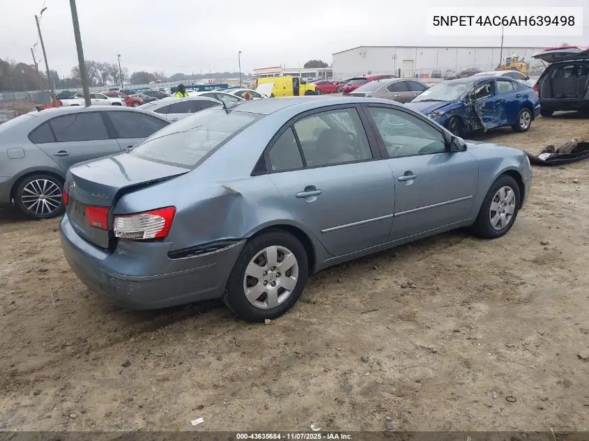 5NPET4AC6AH639498 2010 Hyundai Sonata Gls