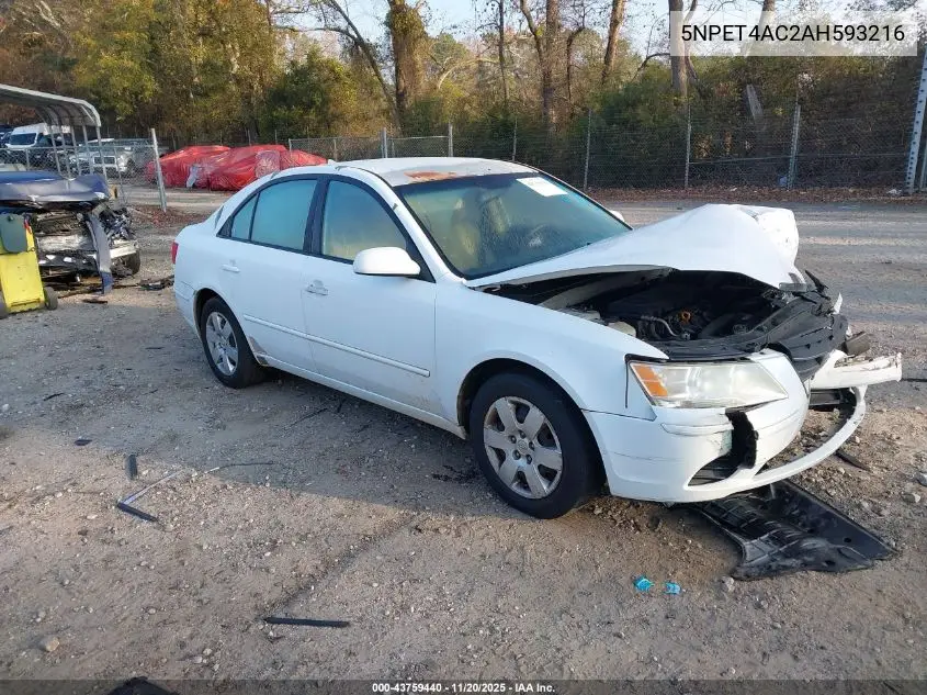 5NPET4AC2AH593216 2010 Hyundai Sonata Gls