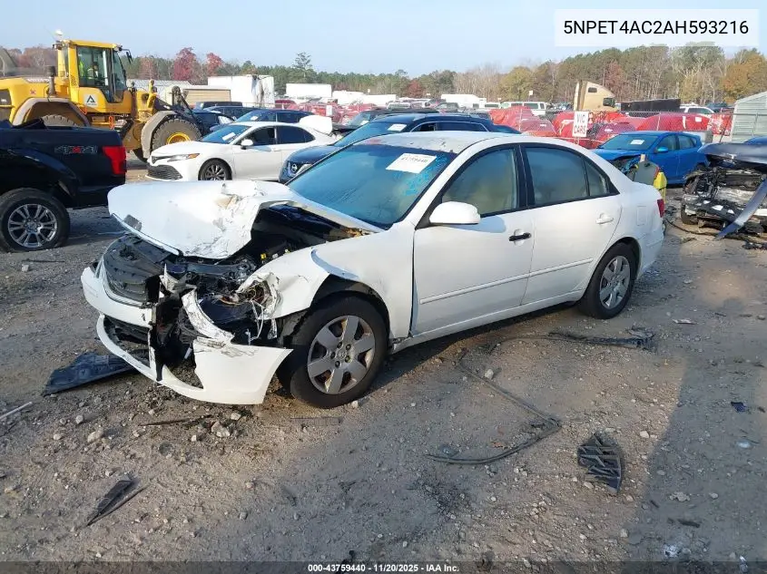 5NPET4AC2AH593216 2010 Hyundai Sonata Gls