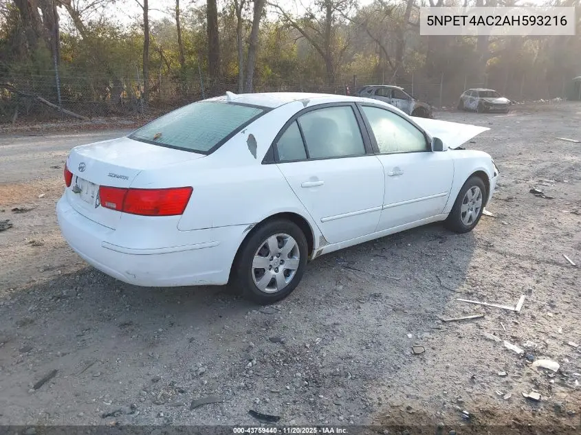 5NPET4AC2AH593216 2010 Hyundai Sonata Gls