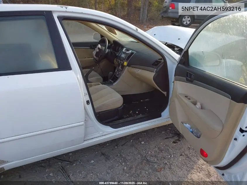5NPET4AC2AH593216 2010 Hyundai Sonata Gls