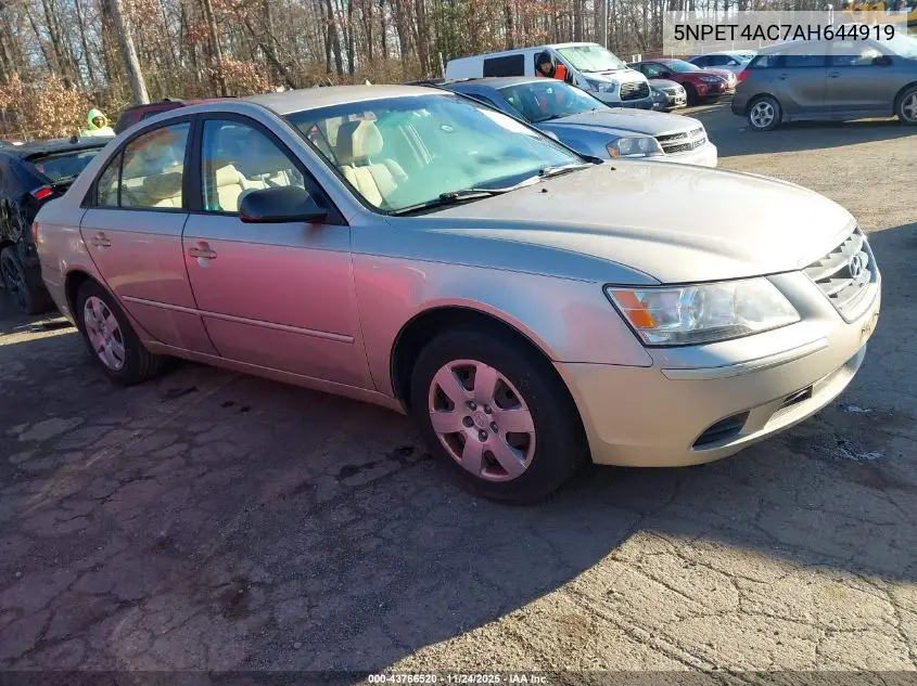 5NPET4AC7AH644919 2010 Hyundai Sonata Gls