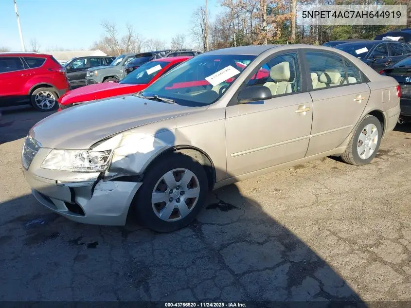 5NPET4AC7AH644919 2010 Hyundai Sonata Gls