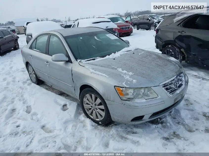 5NPET4ACXAH657647 2010 Hyundai Sonata Gls