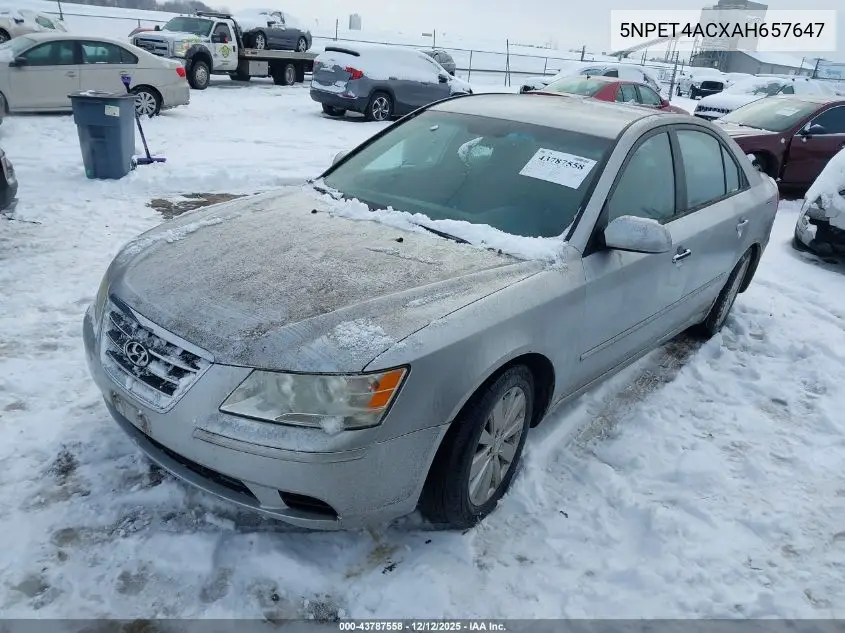 5NPET4ACXAH657647 2010 Hyundai Sonata Gls