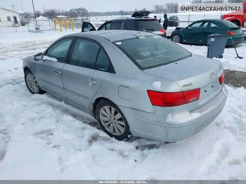 5NPET4ACXAH657647 2010 Hyundai Sonata Gls