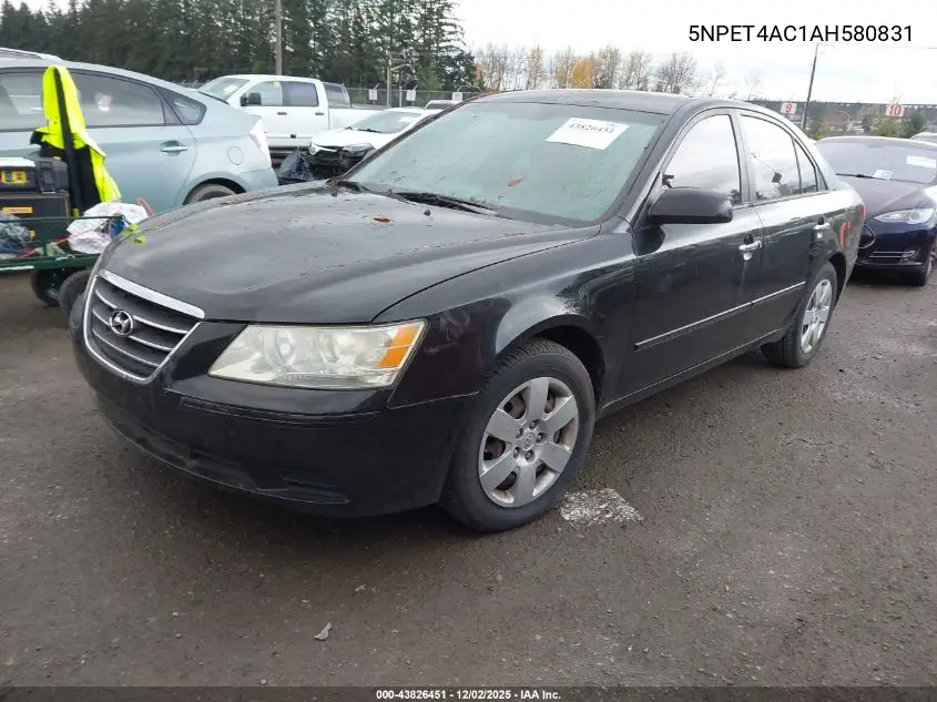 5NPET4AC1AH580831 2010 Hyundai Sonata Gls