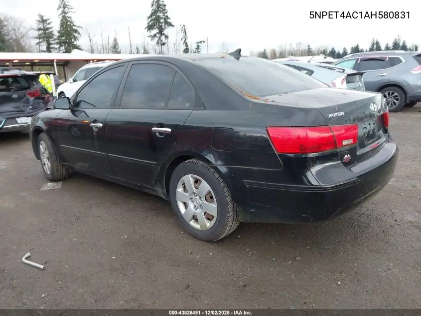 5NPET4AC1AH580831 2010 Hyundai Sonata Gls