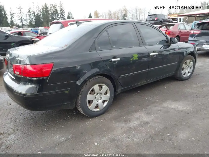 5NPET4AC1AH580831 2010 Hyundai Sonata Gls