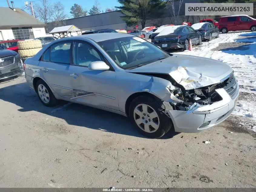 5NPET4AC6AH651263 2010 Hyundai Sonata Gls