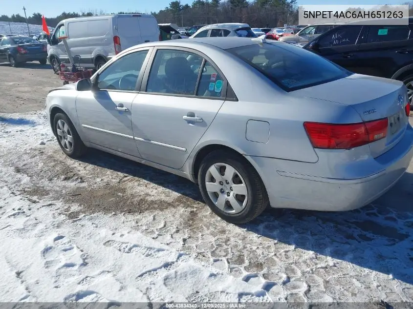 5NPET4AC6AH651263 2010 Hyundai Sonata Gls