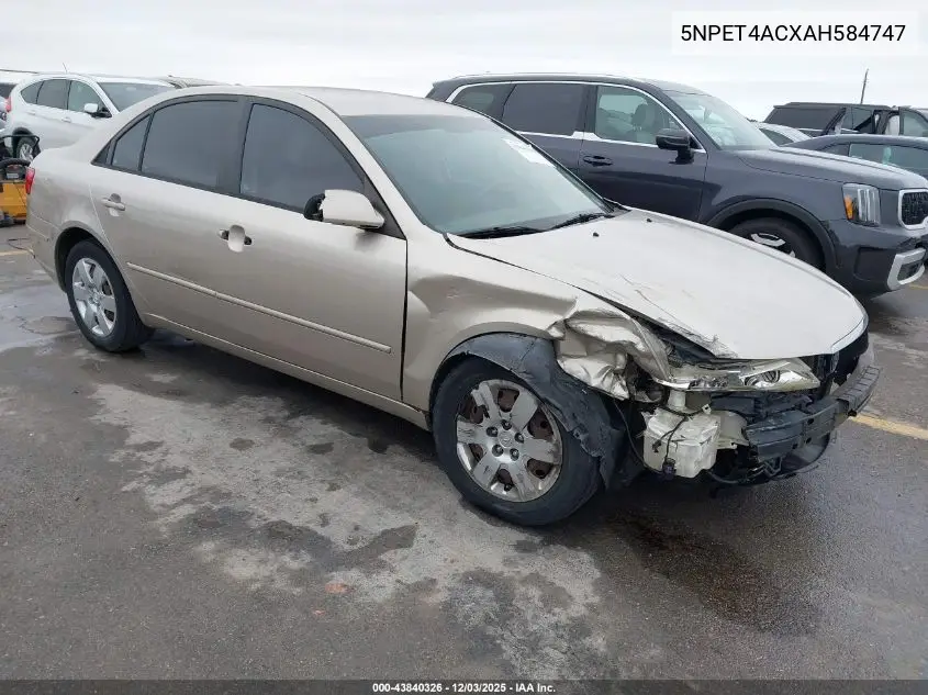 5NPET4ACXAH584747 2010 Hyundai Sonata Gls