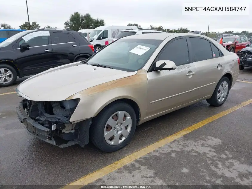 5NPET4ACXAH584747 2010 Hyundai Sonata Gls