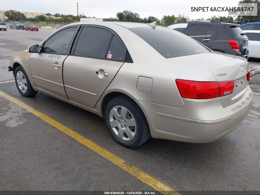 5NPET4ACXAH584747 2010 Hyundai Sonata Gls