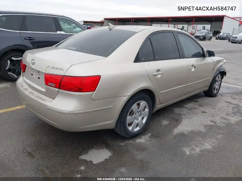 5NPET4ACXAH584747 2010 Hyundai Sonata Gls