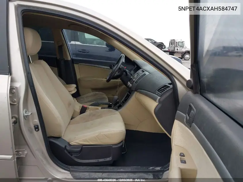 5NPET4ACXAH584747 2010 Hyundai Sonata Gls