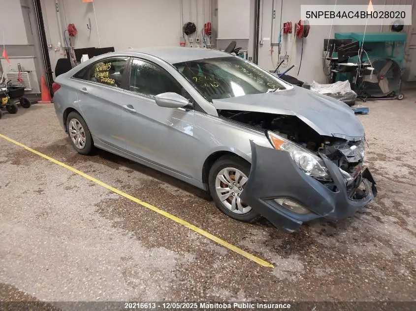 5NPEB4AC4BH028020 2011 Hyundai Sonata Gl