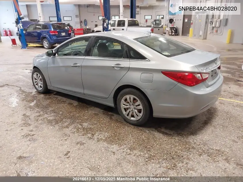 5NPEB4AC4BH028020 2011 Hyundai Sonata Gl