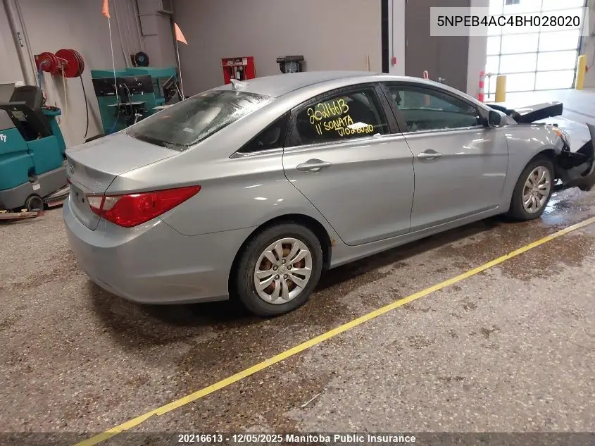 5NPEB4AC4BH028020 2011 Hyundai Sonata Gl