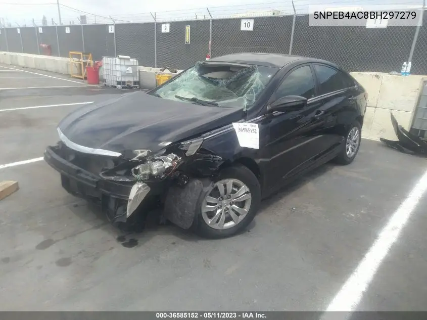 5NPEB4AC8BH297279 2011 Hyundai Sonata Gls