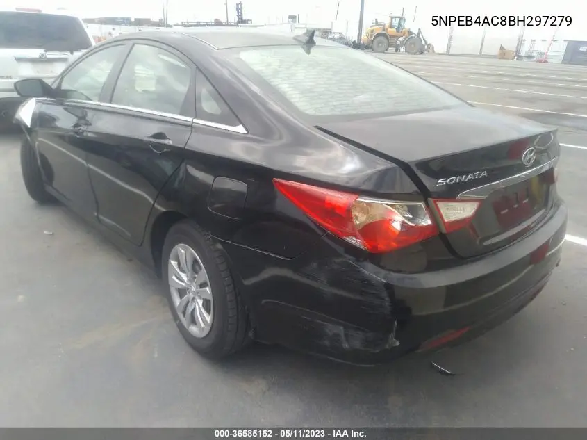 5NPEB4AC8BH297279 2011 Hyundai Sonata Gls