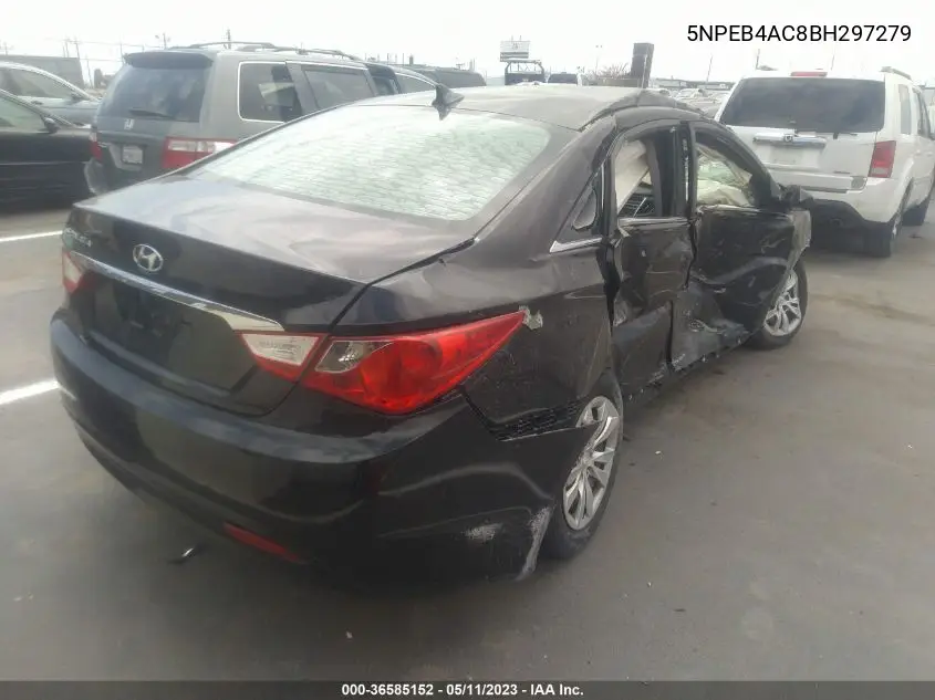 5NPEB4AC8BH297279 2011 Hyundai Sonata Gls
