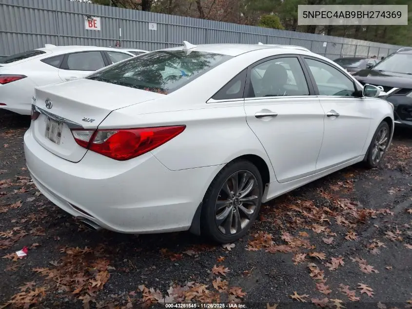 5NPEC4AB9BH274369 2011 Hyundai Sonata Se 2.0T