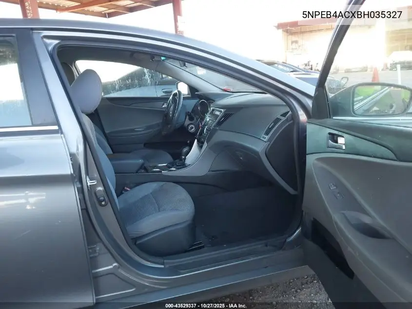 5NPEB4ACXBH035327 2011 Hyundai Sonata Gls