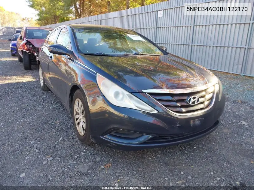 5NPEB4AC0BH122170 2011 Hyundai Sonata Gls