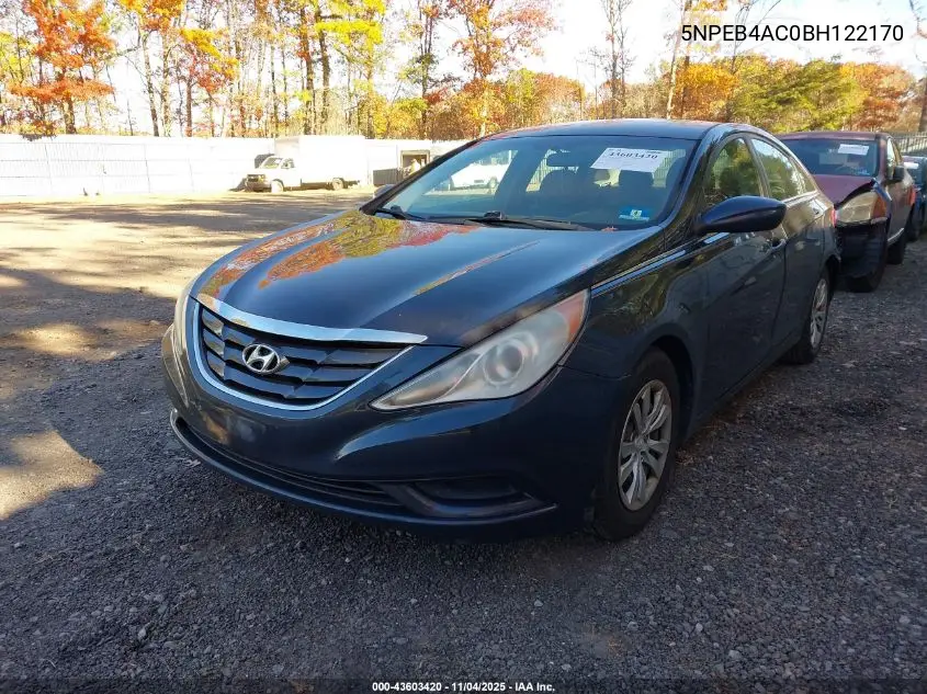 5NPEB4AC0BH122170 2011 Hyundai Sonata Gls