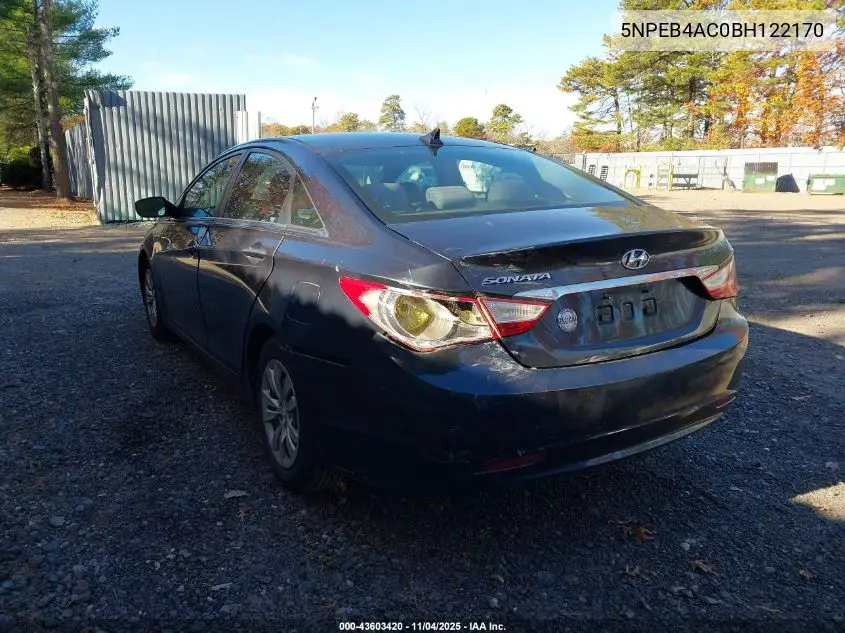 5NPEB4AC0BH122170 2011 Hyundai Sonata Gls