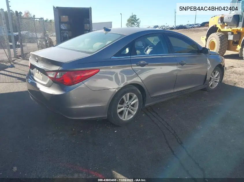 5NPEB4AC4BH042404 2011 Hyundai Sonata Gls