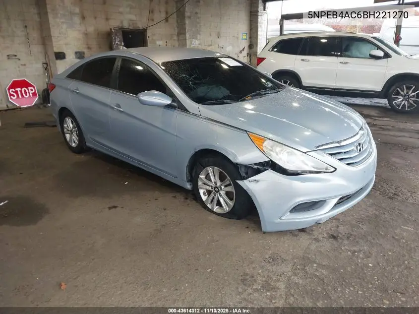 5NPEB4AC6BH221270 2011 Hyundai Sonata Gls