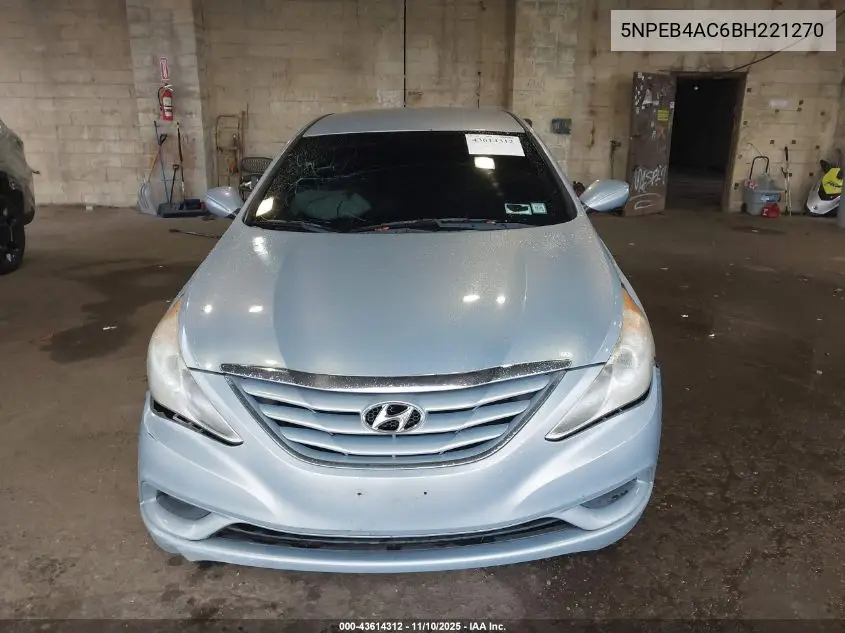 5NPEB4AC6BH221270 2011 Hyundai Sonata Gls