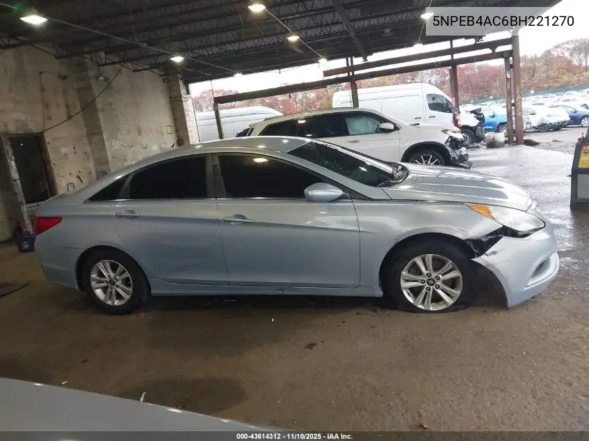 5NPEB4AC6BH221270 2011 Hyundai Sonata Gls