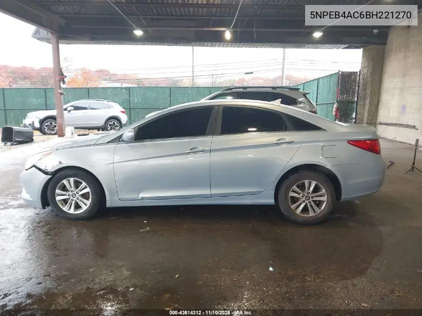 5NPEB4AC6BH221270 2011 Hyundai Sonata Gls