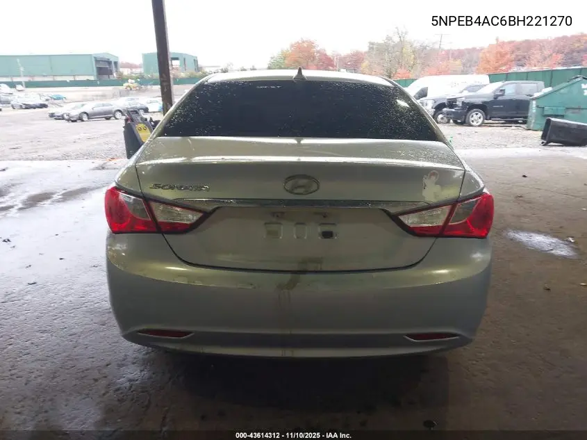 5NPEB4AC6BH221270 2011 Hyundai Sonata Gls
