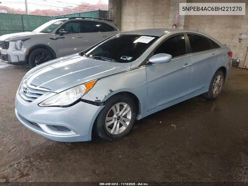 5NPEB4AC6BH221270 2011 Hyundai Sonata Gls