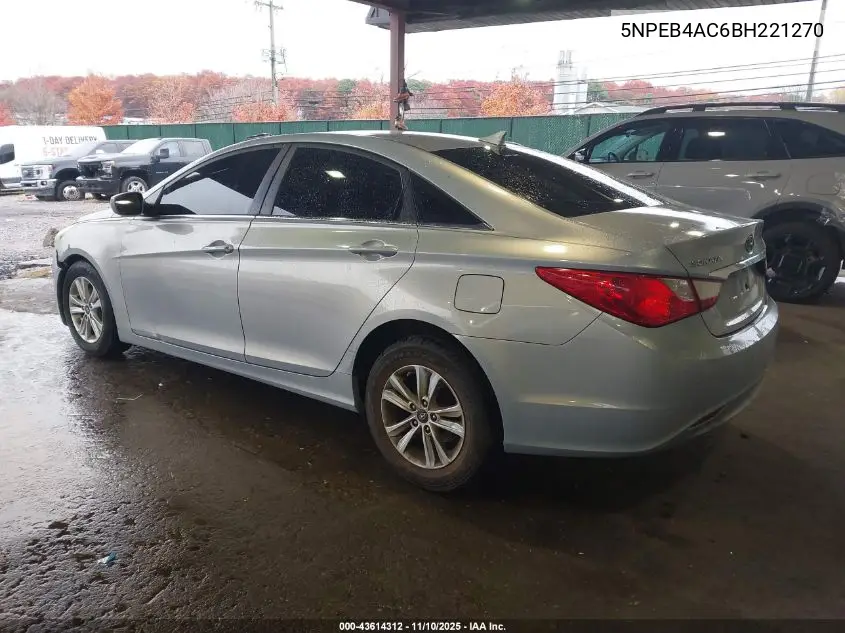 5NPEB4AC6BH221270 2011 Hyundai Sonata Gls
