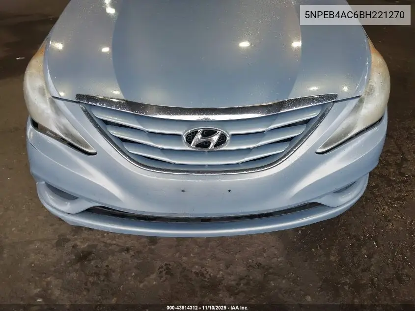 5NPEB4AC6BH221270 2011 Hyundai Sonata Gls